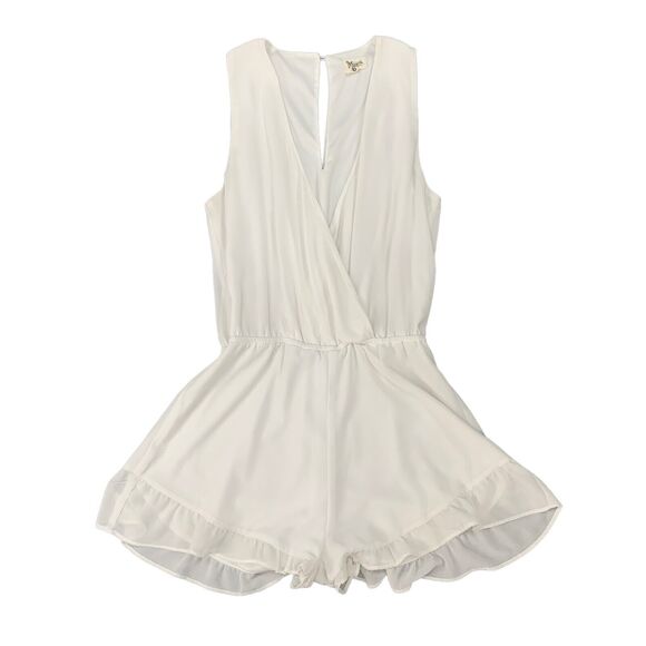 Show Me Your Mumu Riri Romper S Small Sleeveless Crossover Front Ruffle Hem Boho - Picture 3 of 12